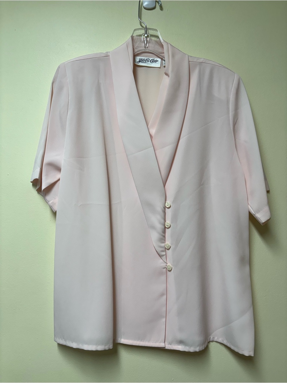 Vintage Yves St Clair Soft Pink Flowy Blouse - Large
